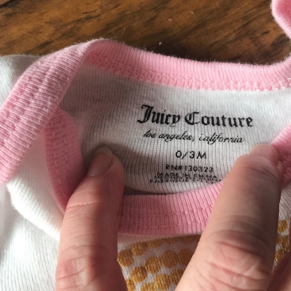 Juicy Couture Bundle of 2 Onesies Baby Size 0-3M - Picture 4 of 6